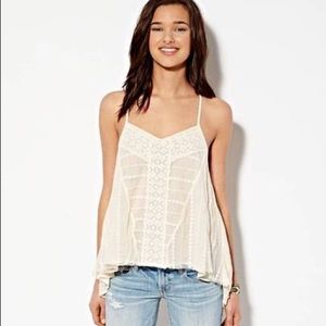 American Eagle Lace & Sheer Tank Top 🌼
